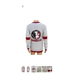 E5 College Classics FSU Florida State Seminoles Gray Garnet Cardigan Medium